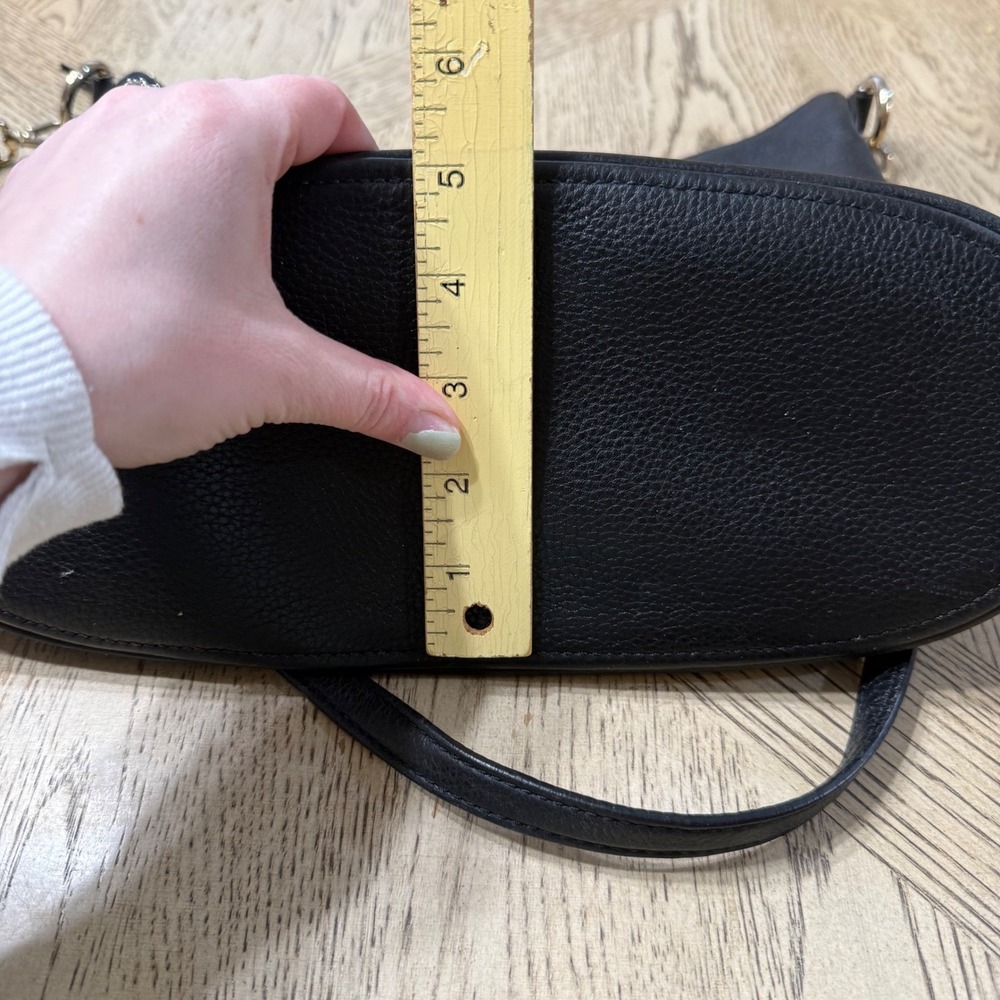 Michael‎ Kors Black Leather Hobo Shoulder Bag Gold Tone Hardware - Picture 8 of 16